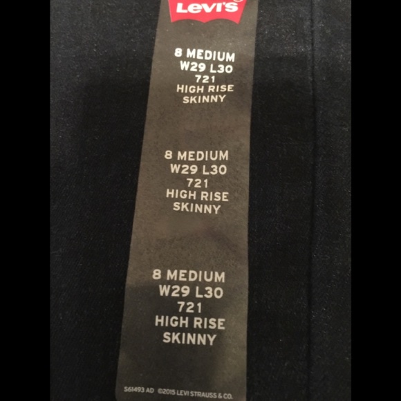 NWT Levi’s 721 HighRise Skinny Jeans Unisex - Picture 6 of 6